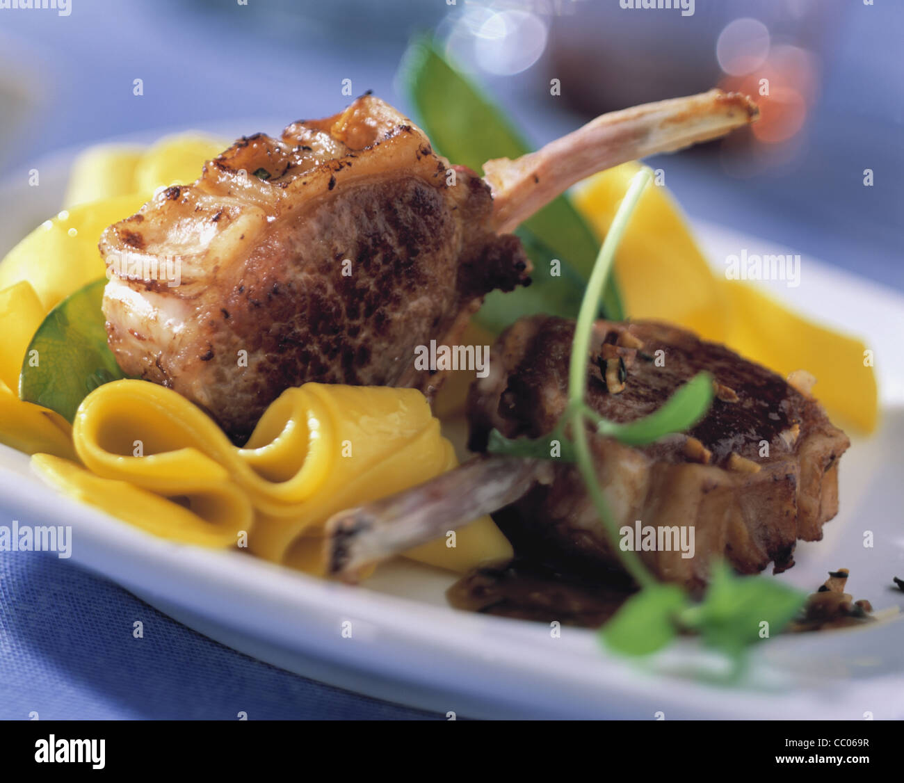 Lamb cutlets with herbs Stock Photo - Alamy