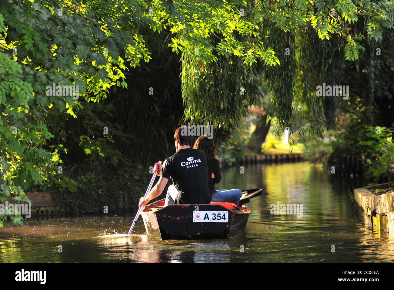 BOAT RIDE THROUGH THE HORTILLONNAGES OR FLOATING GARDENS, AMIENS, SOMME
