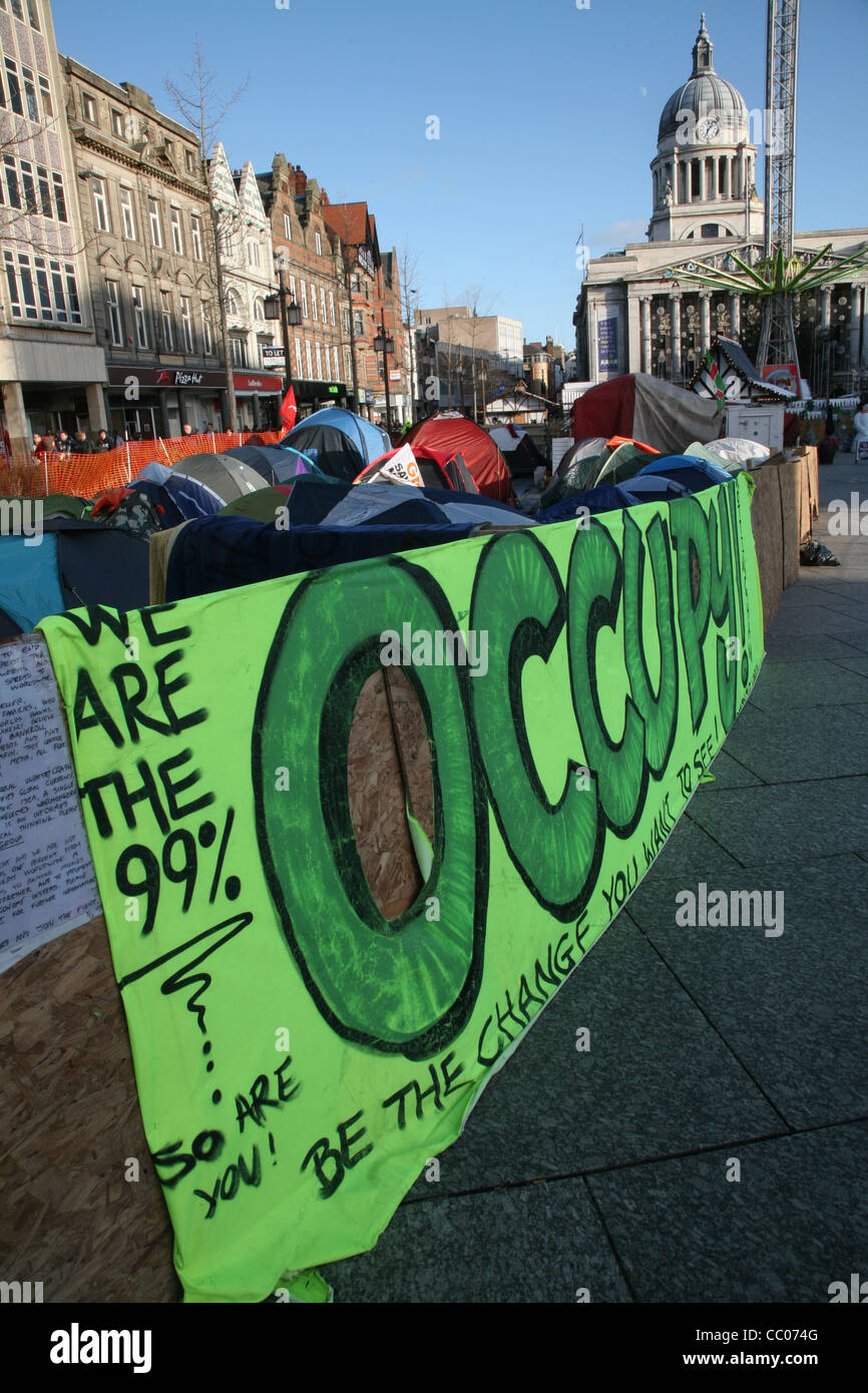 Occupy Nottingham protest camp, Nottingham. Stock Photo
