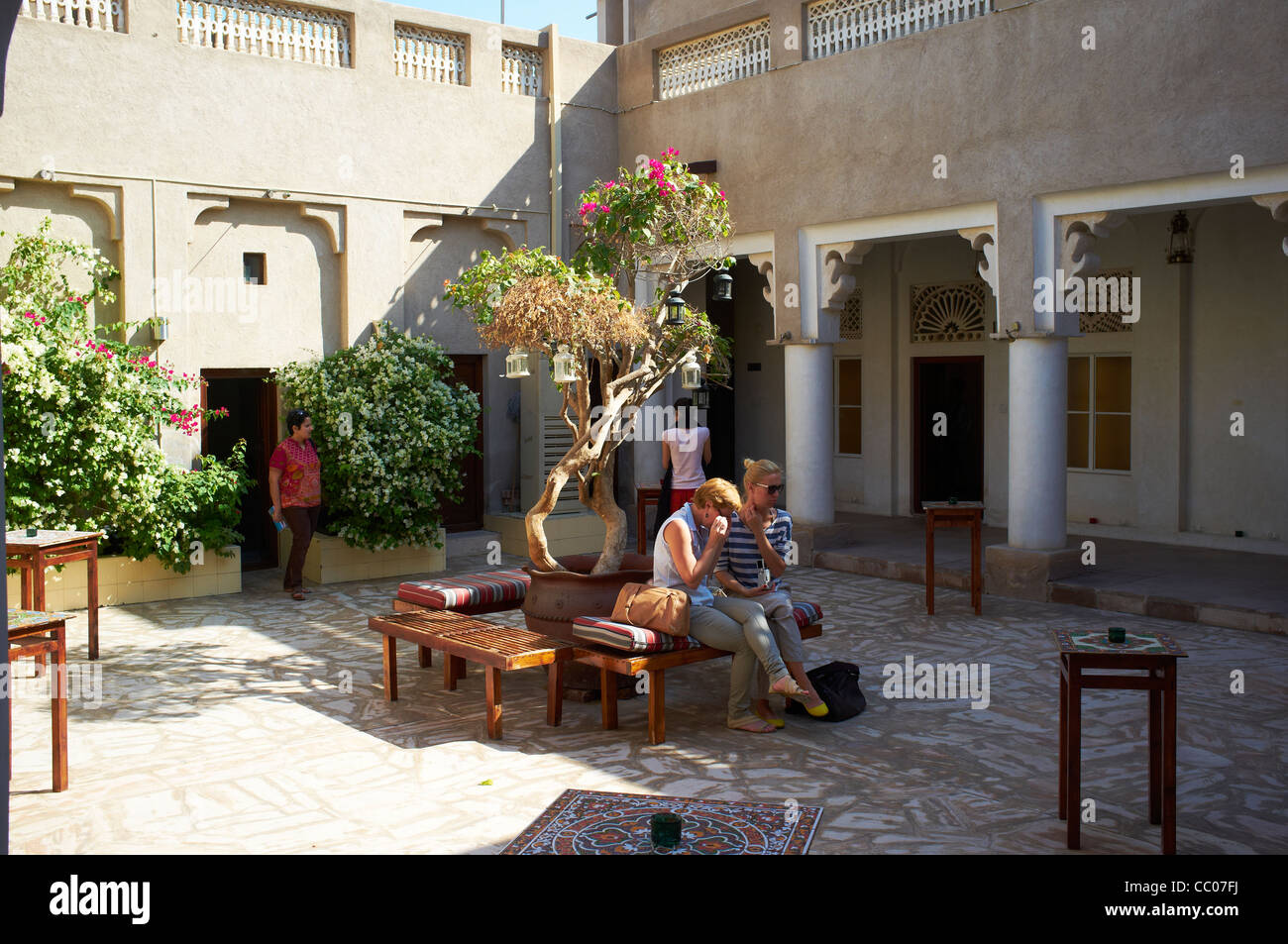 Courtyard of Heritage House in the Bastakiya quarter of Bur Dubai district  of Dubai UAE Stock Photo - Alamy