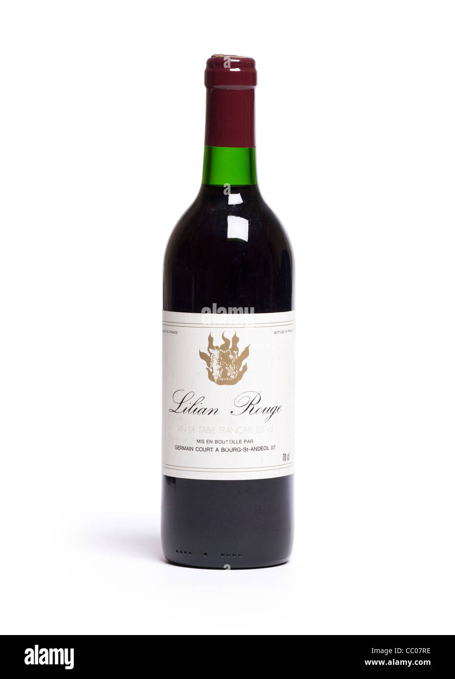 bottle of Lilian Rouge red French wine Stock Photo