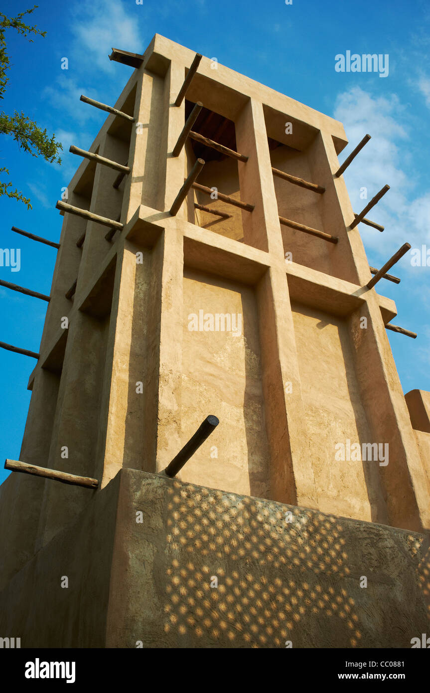 Wind tower on a house in the Bur Dubai district of Dubai UAE Stock