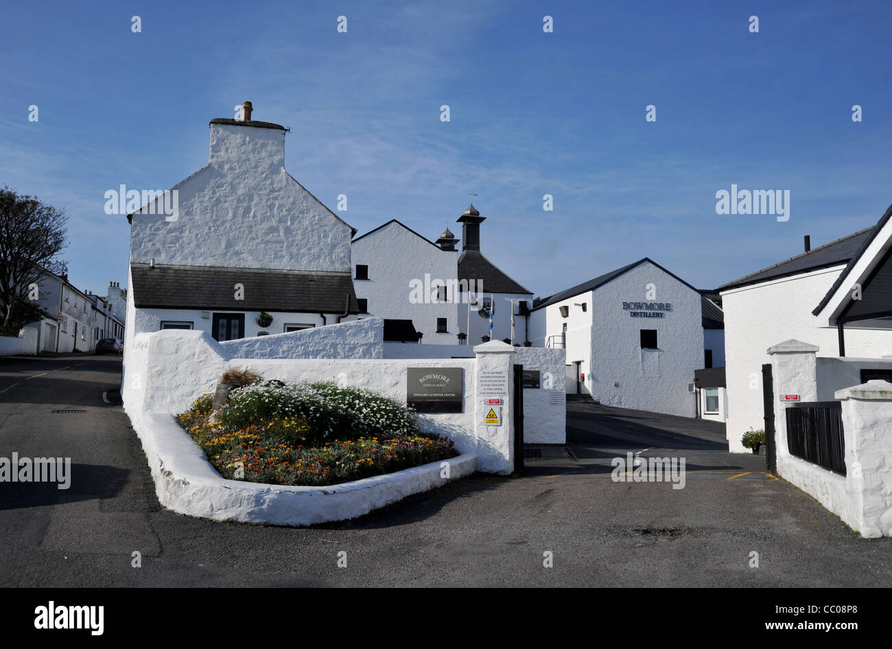 Bowmore distillery on the Isle of Jura, of Scottish malt whiskey making