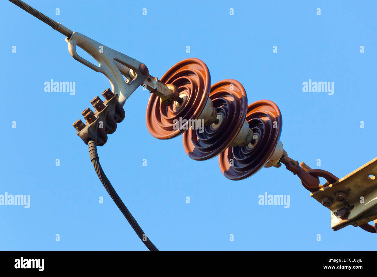 high voltage electricity powerline insulators carrying typically 33KV