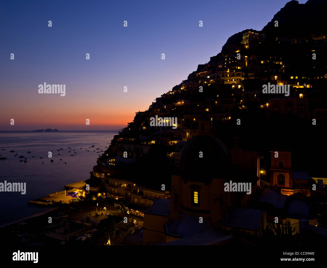 Amalfi Coast in Positano, Italy from Le Sirenuse Hotel Stock Photo - Alamy