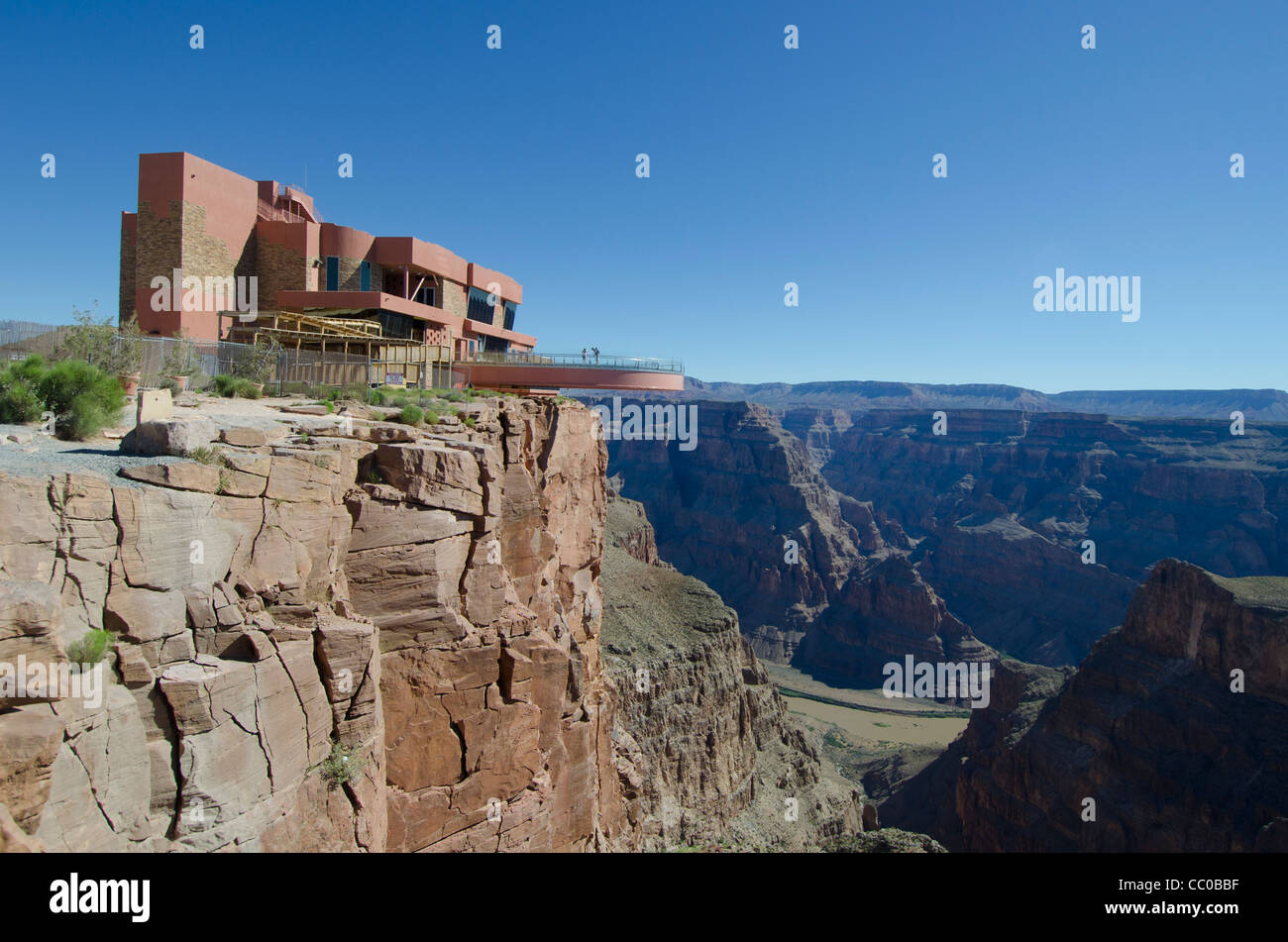 Grand Canyon Skywalk above the Colorado River In Arizona Stock Photo