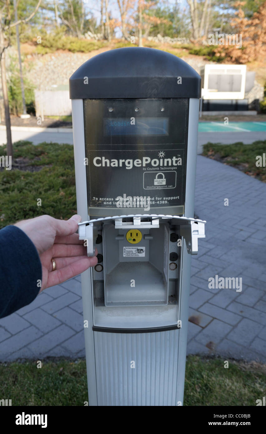 Charging station for electric cars at an ecoconscious hotel in