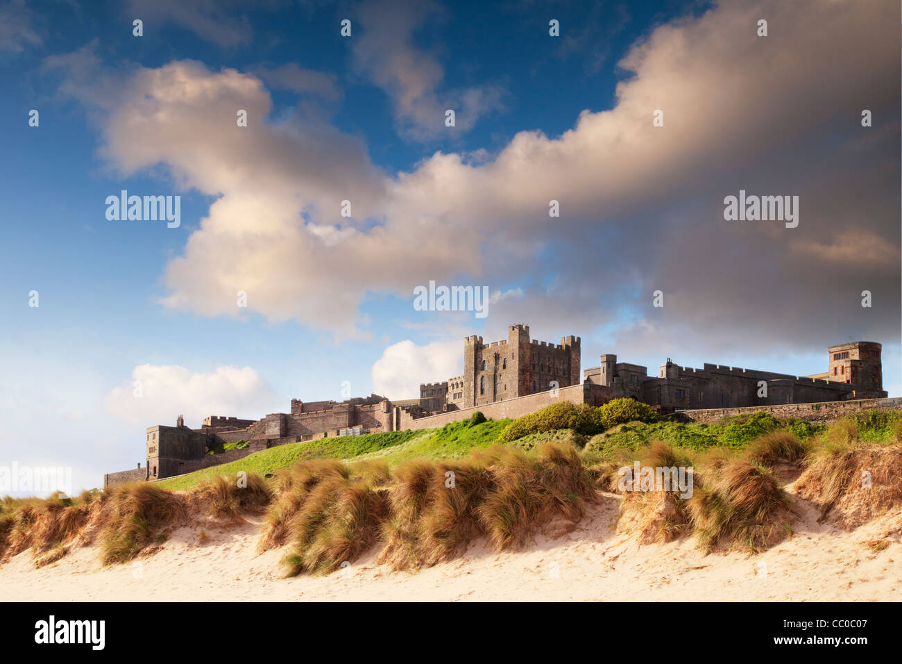 Bamburgh Castle, on the Northumberland coast, England. Stock Photo