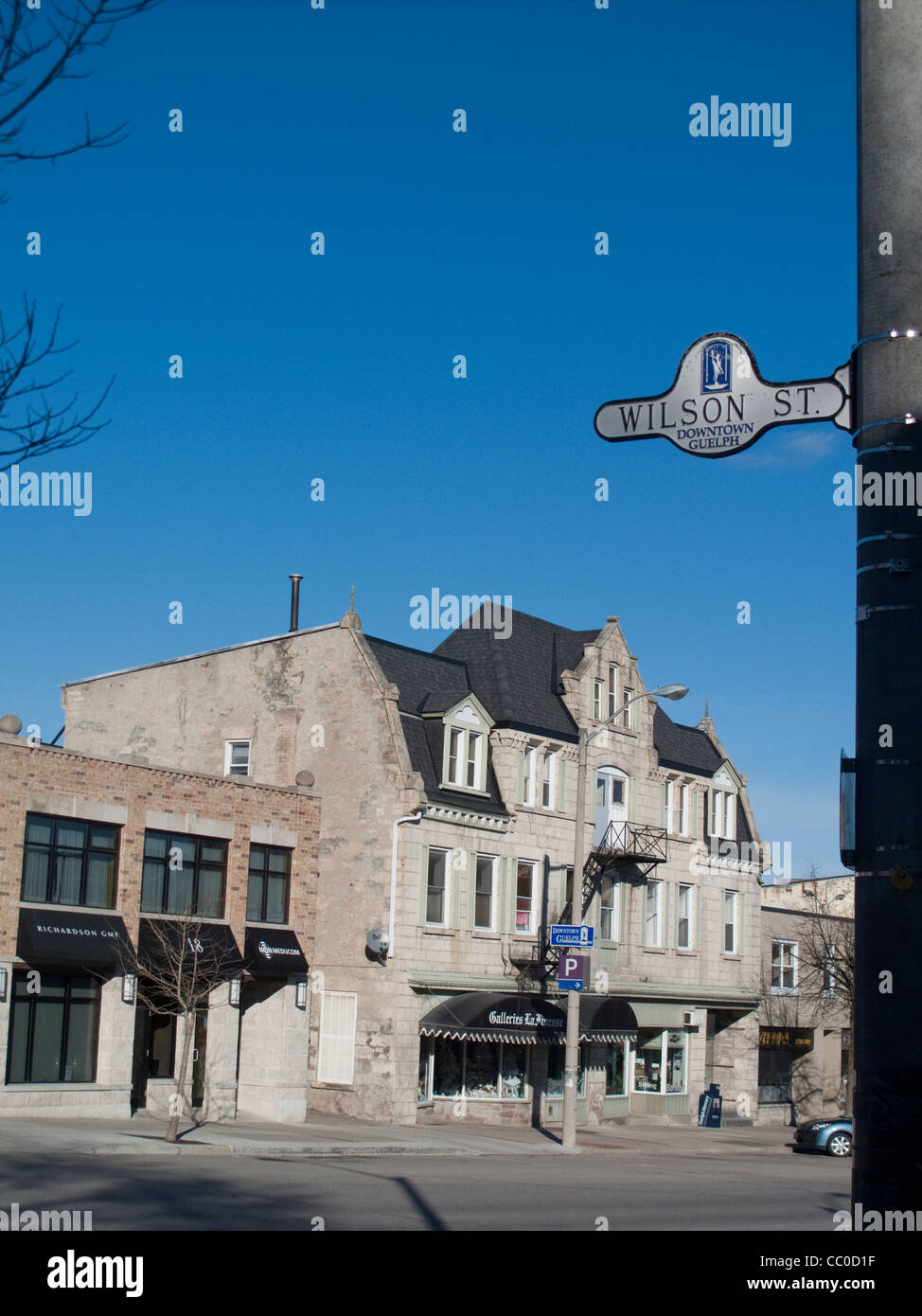 Small provincial town downtown guelph hires stock photography and