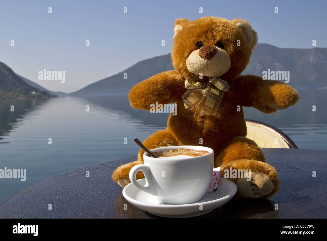 teddy bear with coffee