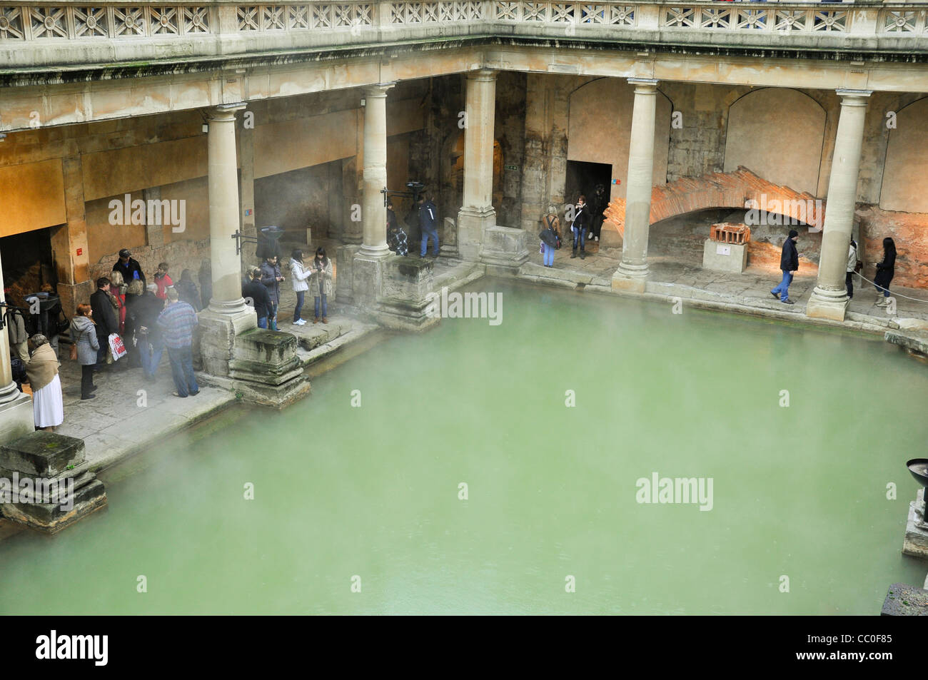 The Roman baths of the World Heritage City Bath, England UK Stock Photo