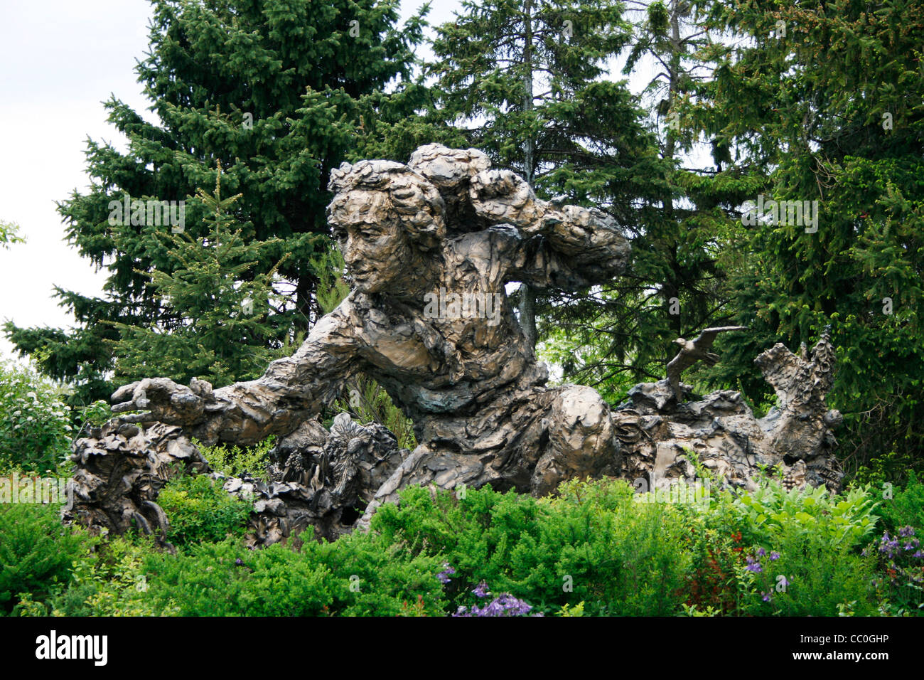 Chicago, Illinosis - May 23, 2008:The Carl Linnaeus sculpture by Robert Berks at the Chicago Botanic Garden  (For editorial use) Stock Photo