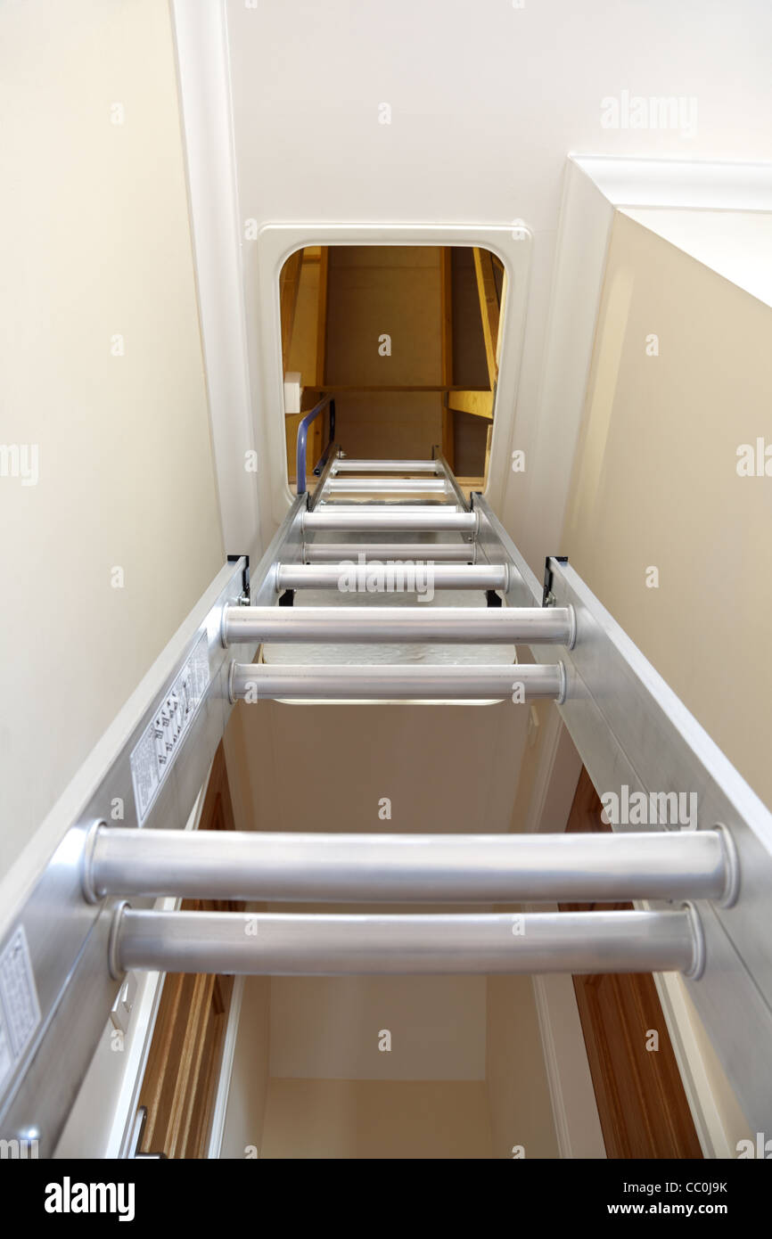 Entrance to the attic or loft Stock Photo