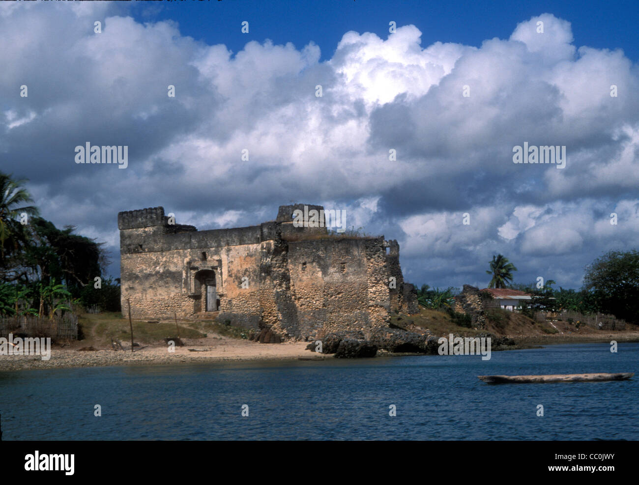 View of the ancient Gereza, Portuguese built fort at Kilwa Stock Photo