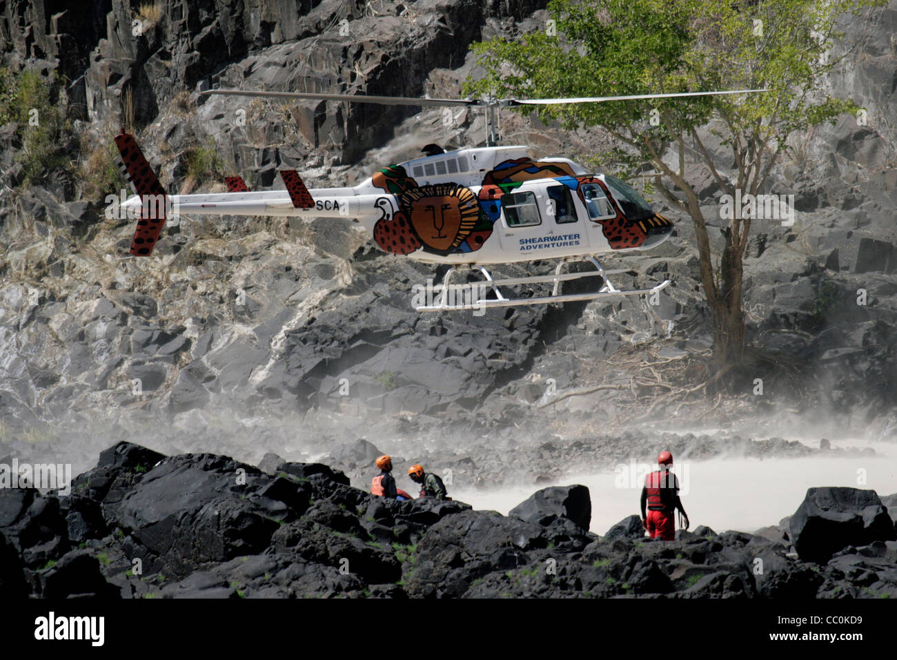 Helicopter rescue in (Zimbabwe/Zambia Stock Photo Alamy
