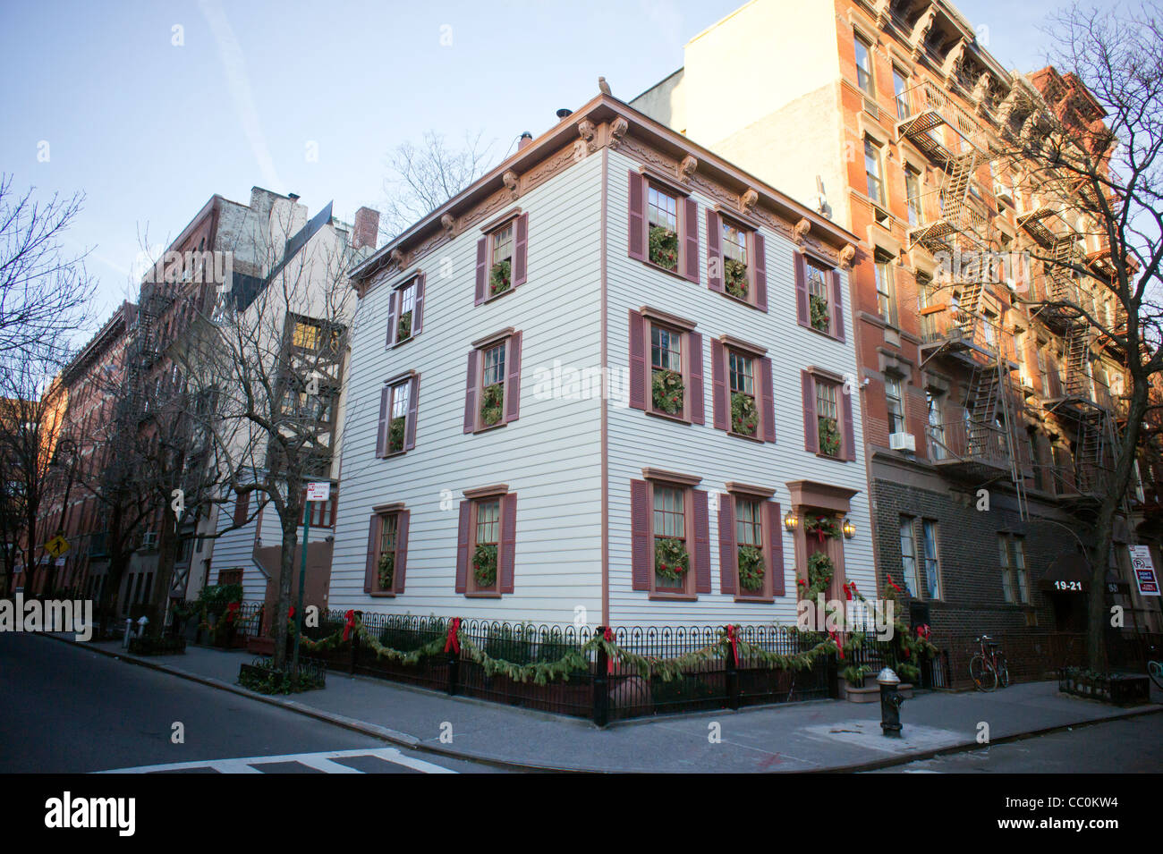 Historic home on Grove Street in the West Village neighborhood of New