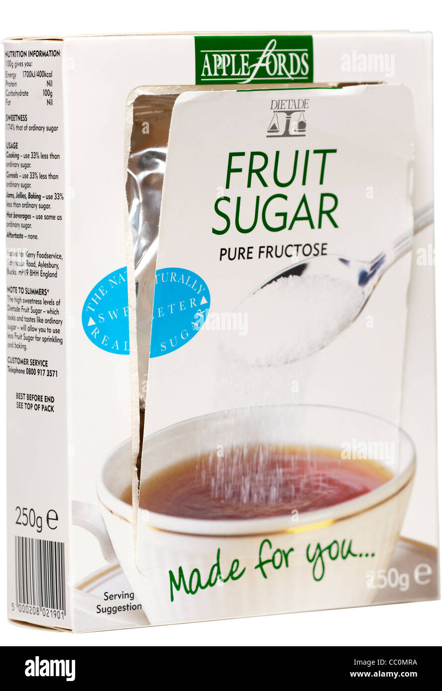 Box of Applefords pure fruit sugar fructose Stock Photo
