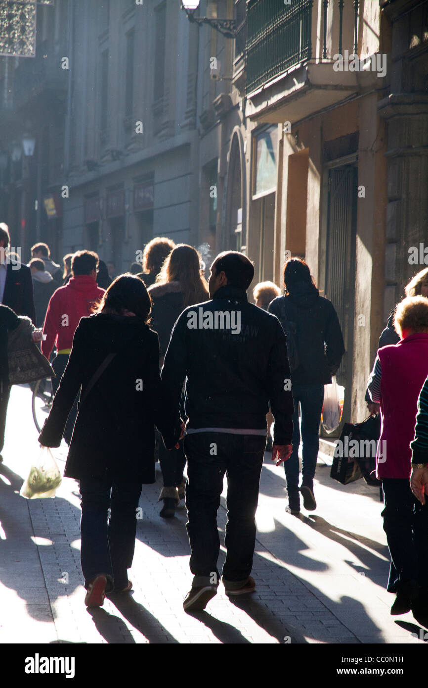 People walking in street Barcelona Spain Stock Photo - Alamy