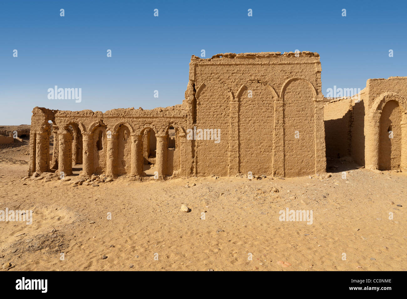 The early Christian cemetery of Bagawat on the lower southern foothills of Gebel el Teir, Kharga Oasis, Egypt Stock Photo