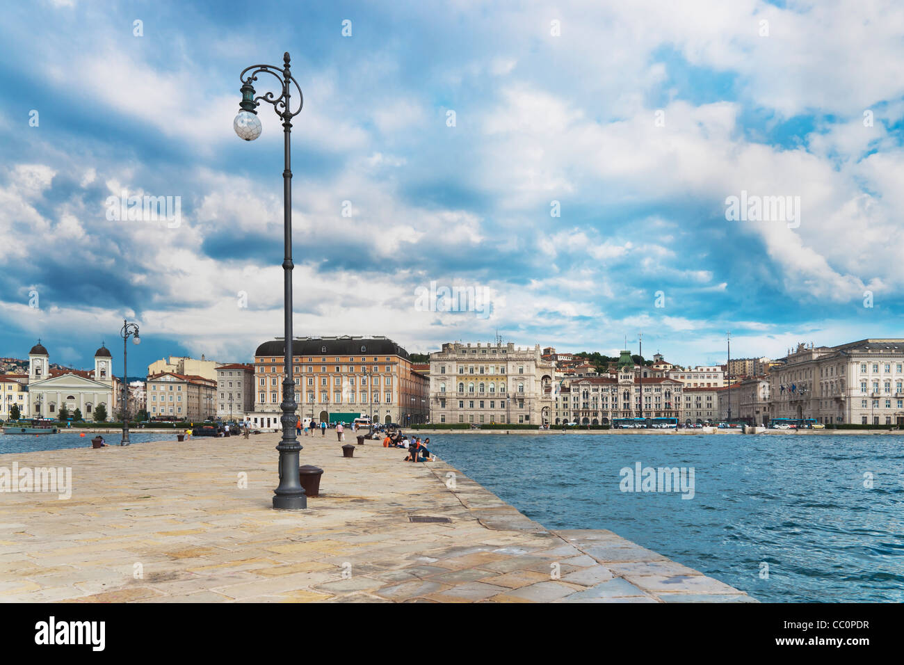 City view from Molo Audace to Trieste, Friuli-Venezia Giulia, Italy, Europe Stock Photo