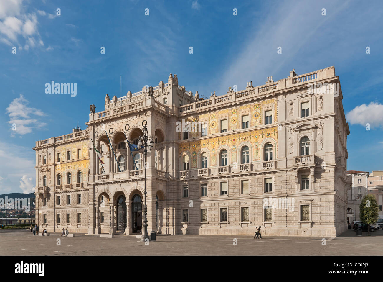 Government palace, the Palazzo del Governo, is located at Piazza Unita d'Italia,Trieste, Friuli-Venezia Giulia, Italy, Europe Stock Photo