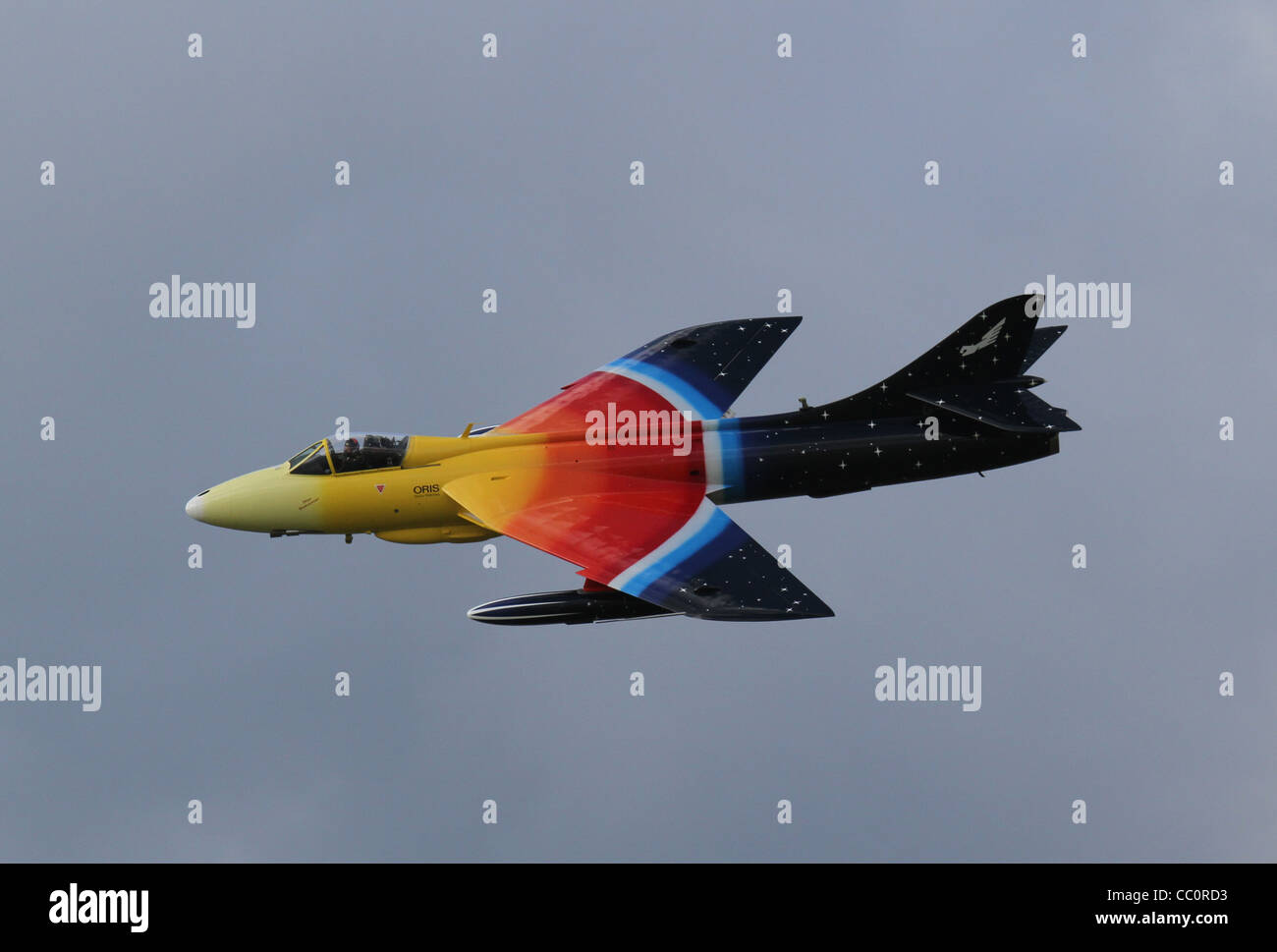 Hawker Hunter Mark F.4 XF947 now flying as Miss Demeanor seen at Dunsfold Wings & Wheels in 2011 Stock Photo