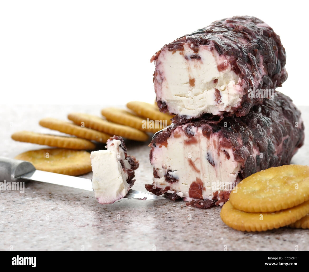 Cranberries And Cinnamon Goat Cheese And Crackers Stock Photo Alamy