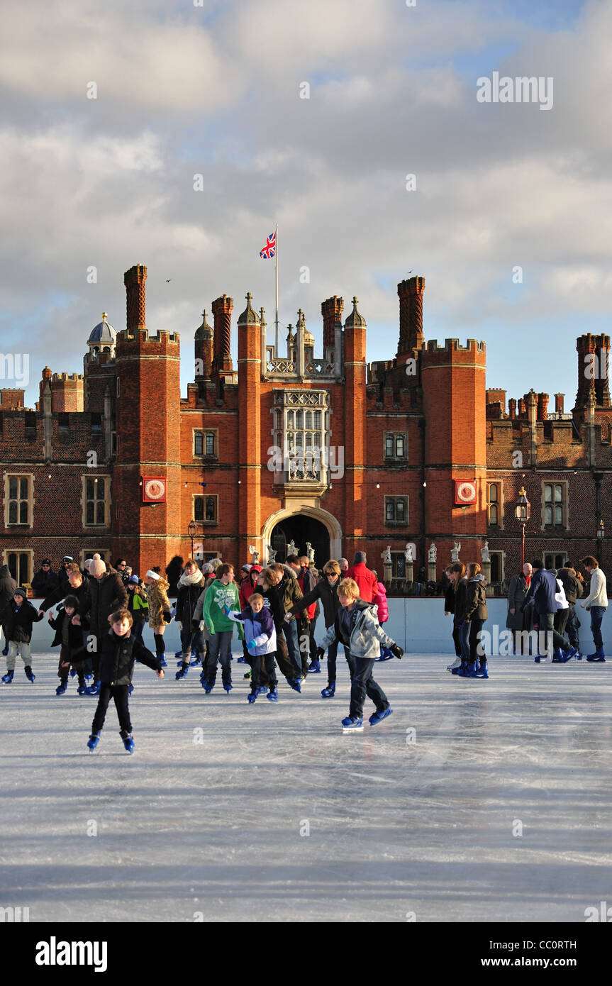 Ice skating at Hampton Court Palace, Hampton, London Borough of