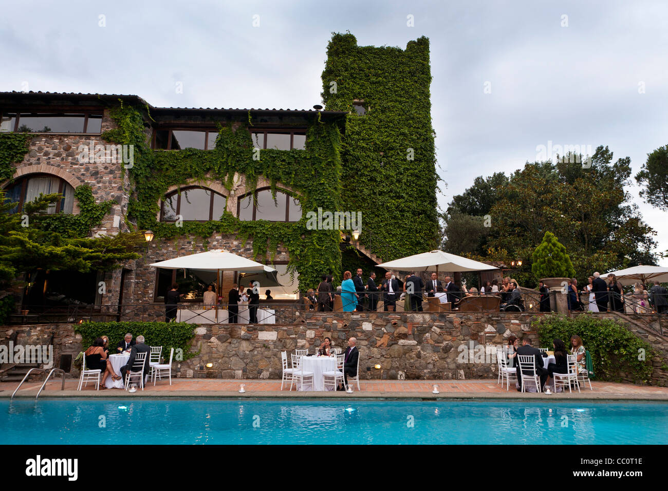 Poolside Wedding Reception At Luxury Hotel Rome Italy Europe
