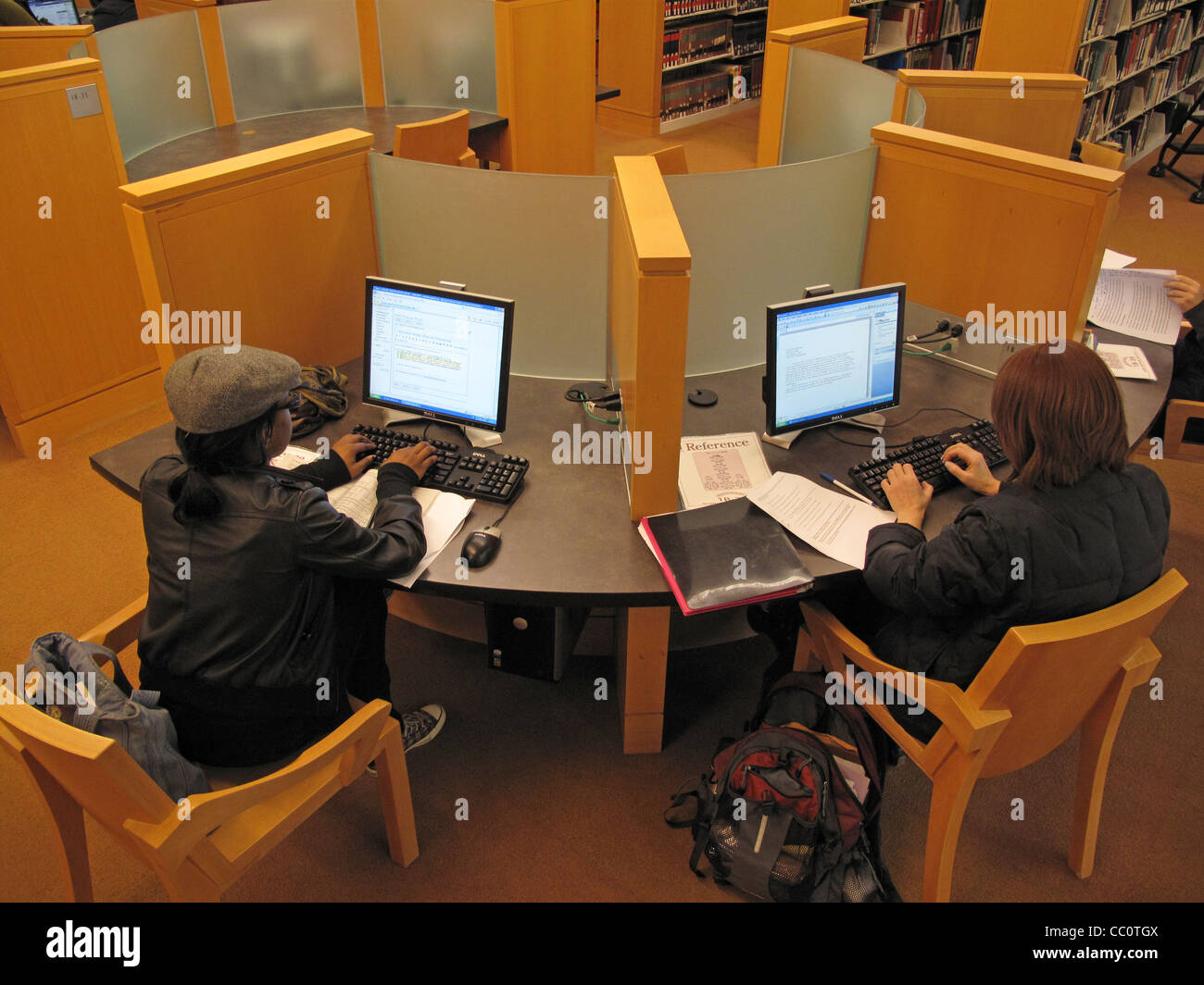 Students Studying In The Brooklyn College Library Stock Photo