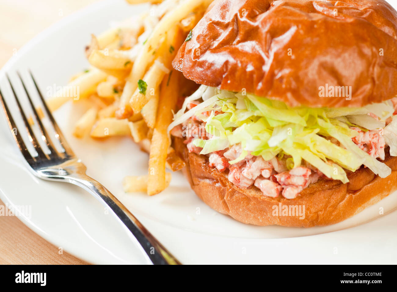 lobster roll, Arch Rock Fish Restaurant, Santa Barbara, California Stock Photo