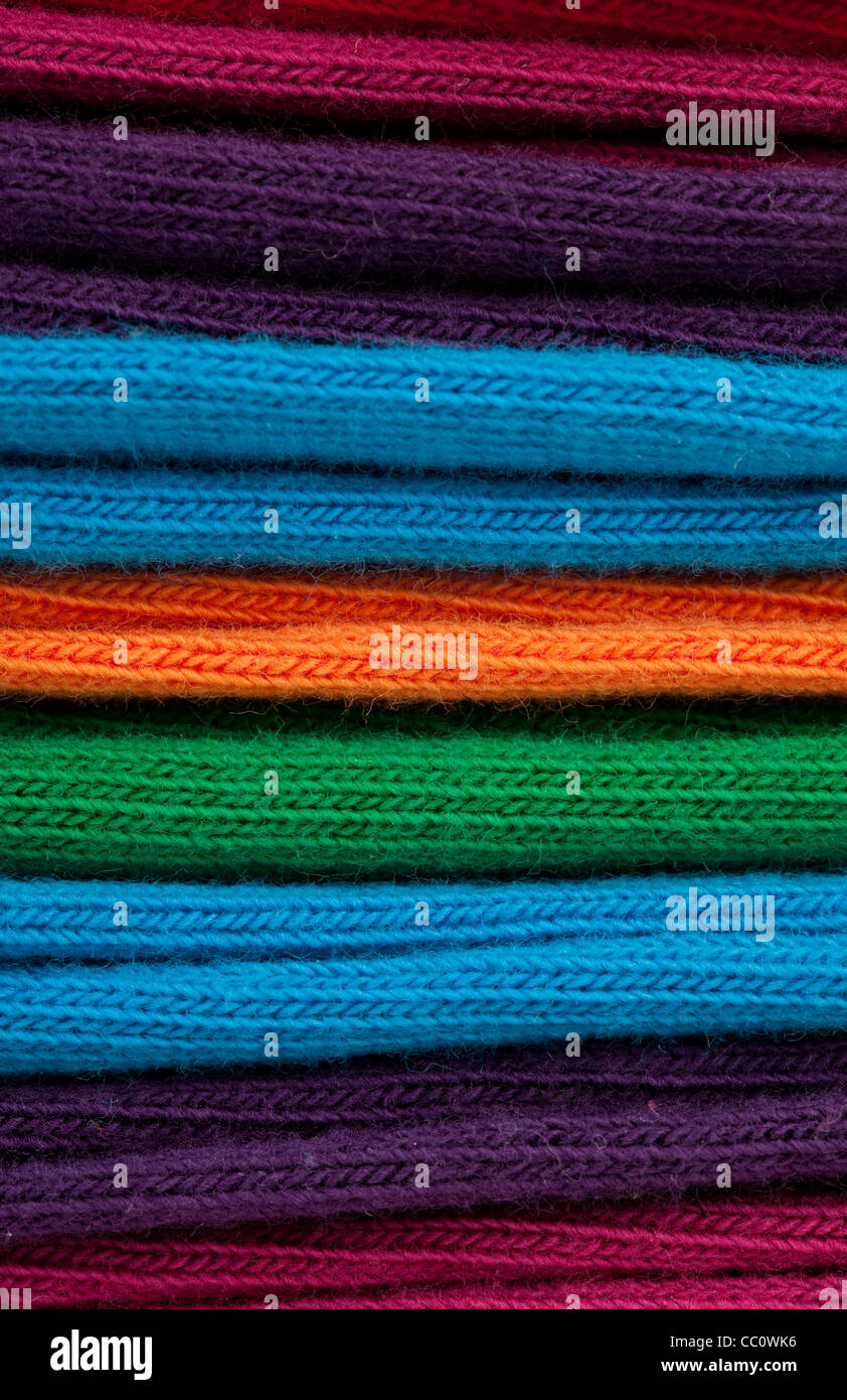 different fabric color cloth neatly stacked up Stock Photo Alamy