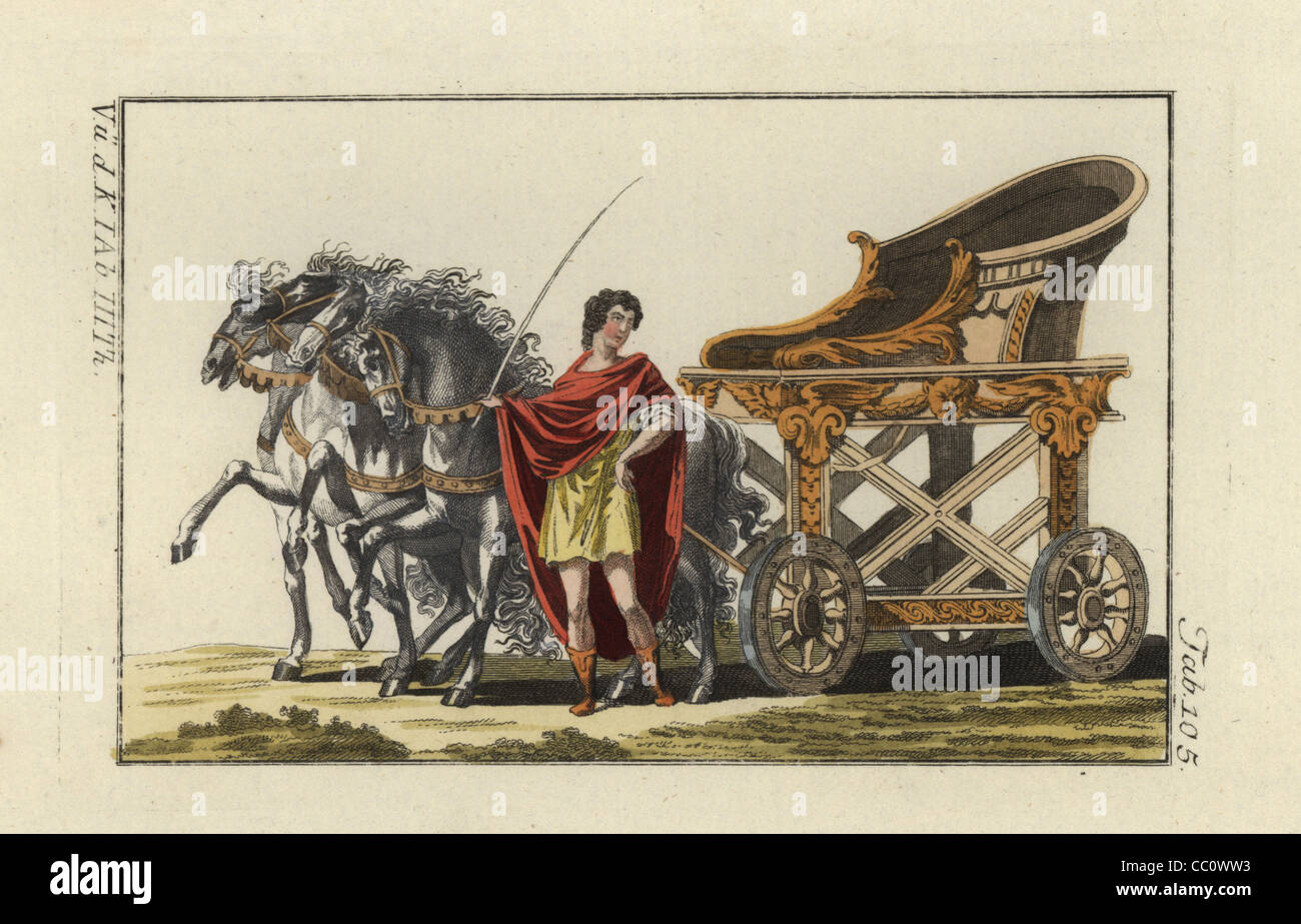 Four-horse chariot of the Praetorian Prefect, Praefectus praetorio. Stock Photo