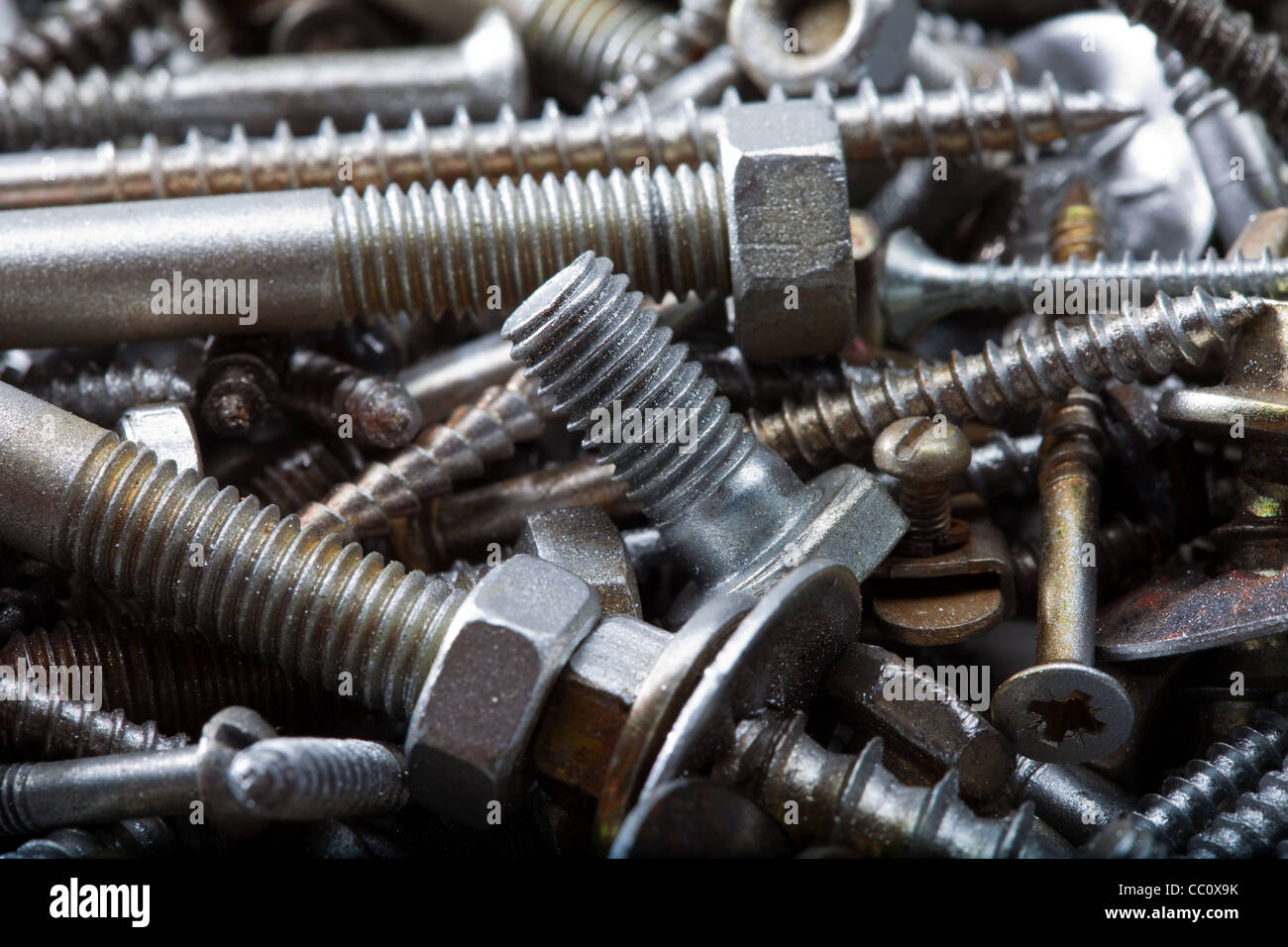 Collection of metal bolts and nuts of different sizes Stock Photo Alamy