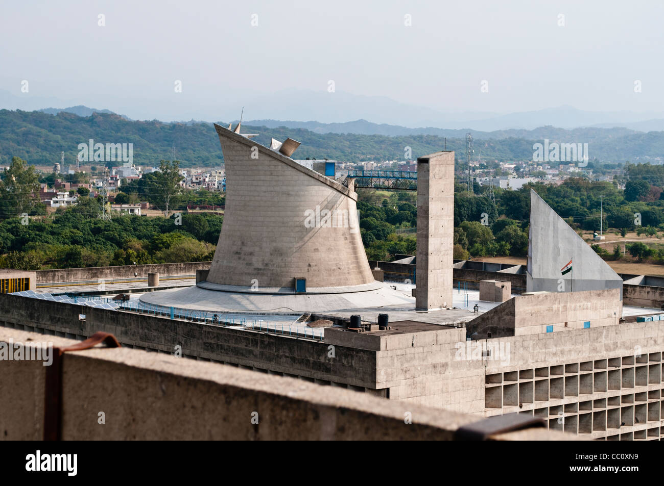 Assembly building, Capitol Complex, by Le Corbusier, Chandigarh, India Stock Photo