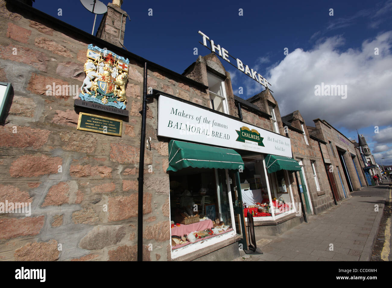 Village of Ballater, Scotland. Chalmers Bakery with its Royal Warrant