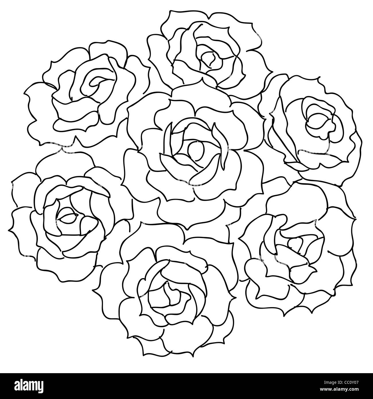 Large bouquet of roses. vector Stock Photo - Alamy