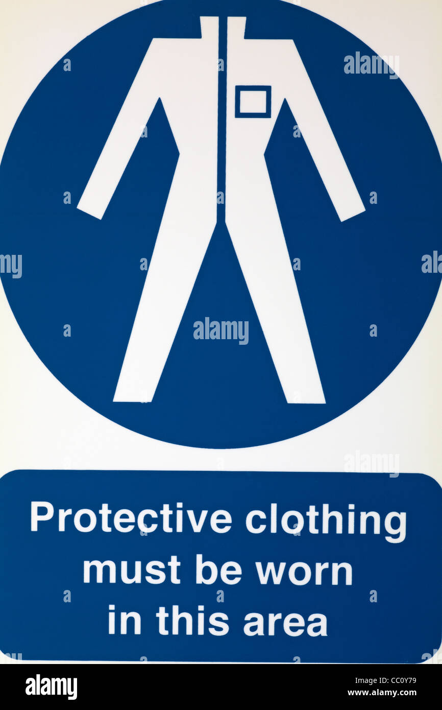 Sign protective clothing must be worn in this area Stock Photo Alamy