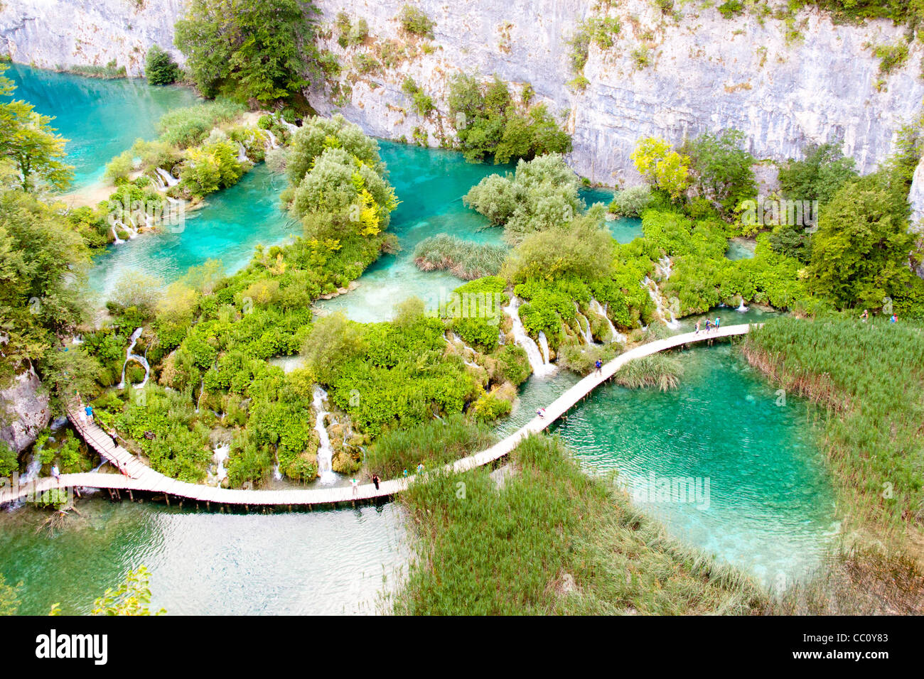 Aerial view, Plitvicka lake, National Park, Croatia. Stock Photo
