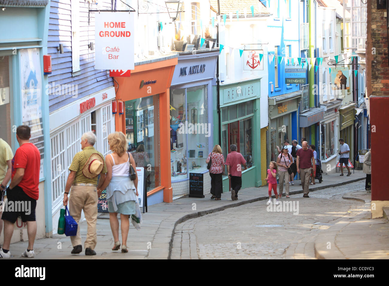 The Old High Street, part of the Creative Quarter in Folkestone, Kent, England, UK Stock Photo