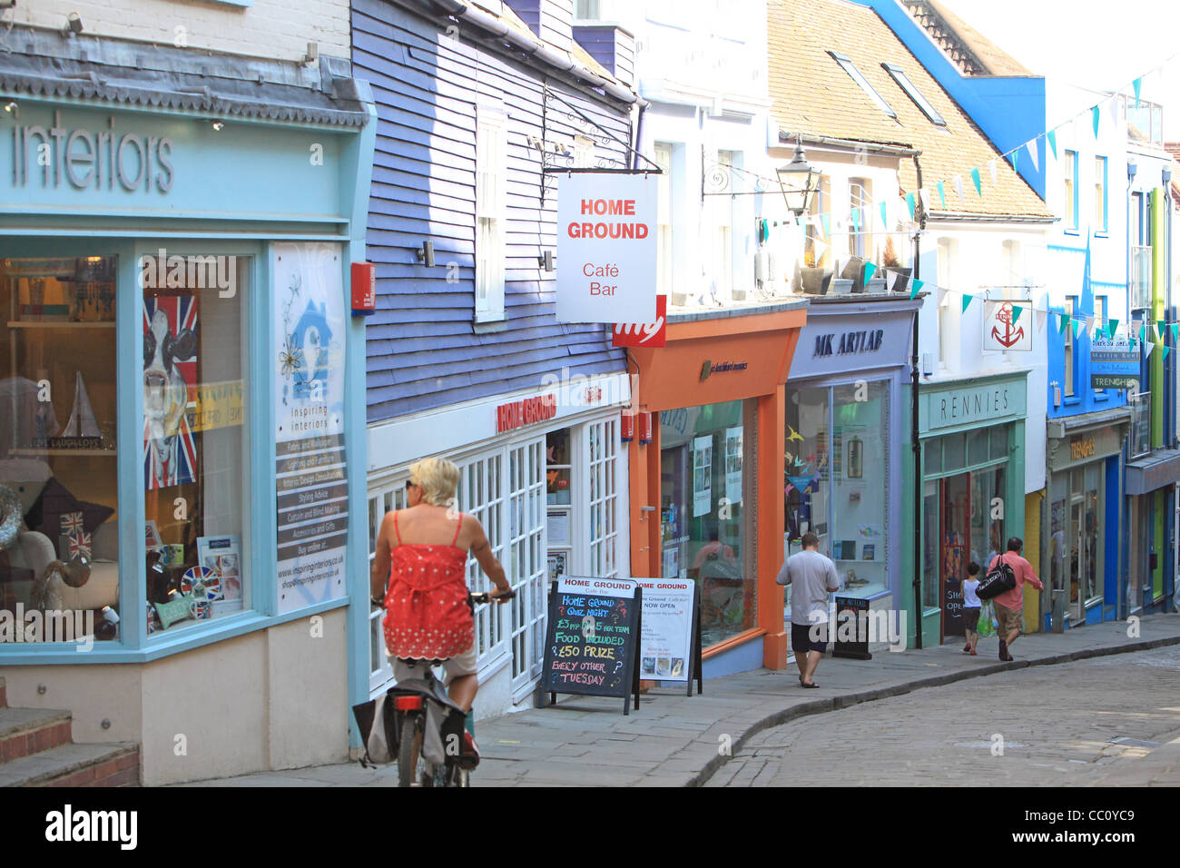 The Old High Street, part of the Creative Quarter in Folkestone, Kent, England, UK Stock Photo