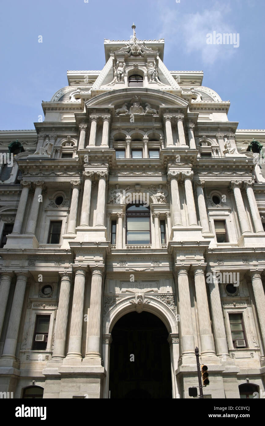 The entrance to City Hall in Philadelphia Stock Photo