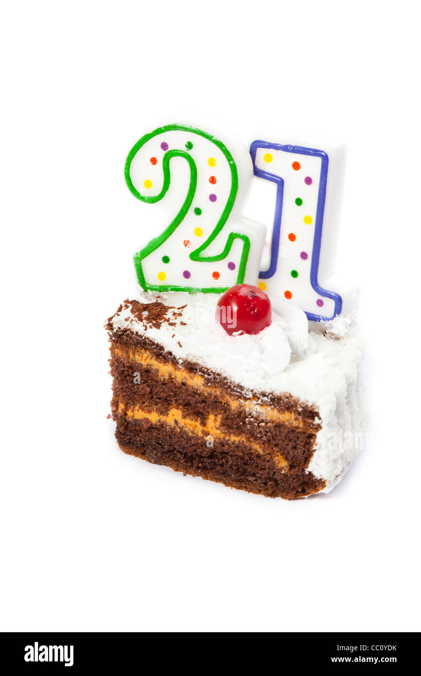 Birthday cake with two candles Stock Photo - Alamy