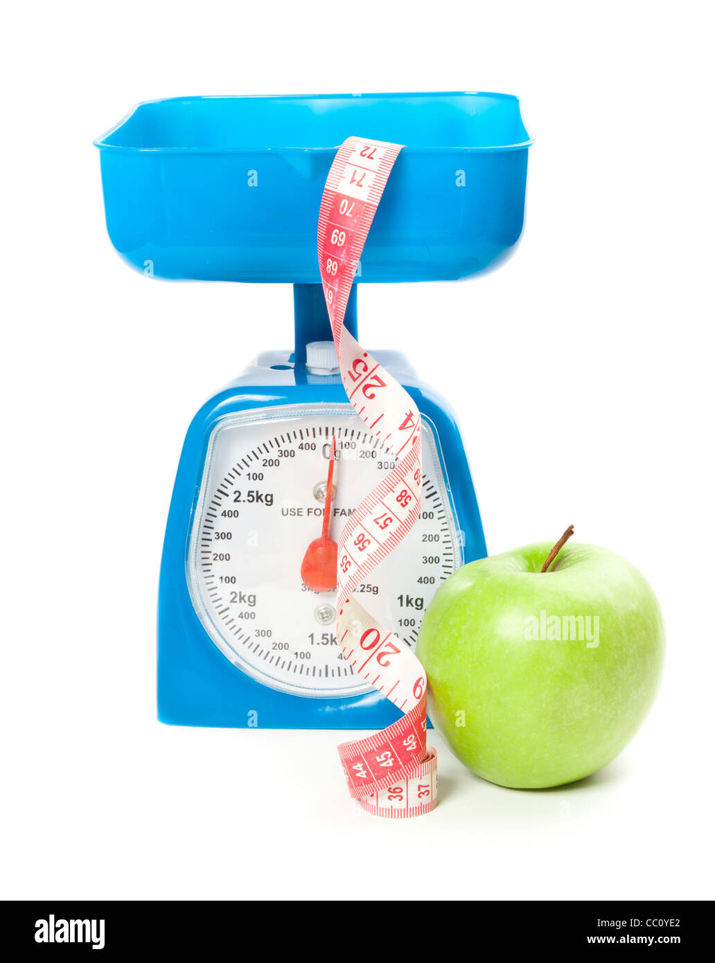 Premium Vector  Weigh an apple on an electronic scale in a store