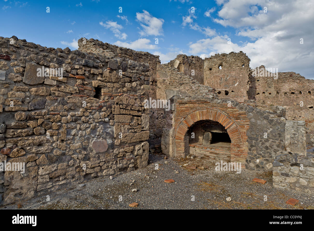 Bakers oven and walls Pompeii, Italy Stock Photo