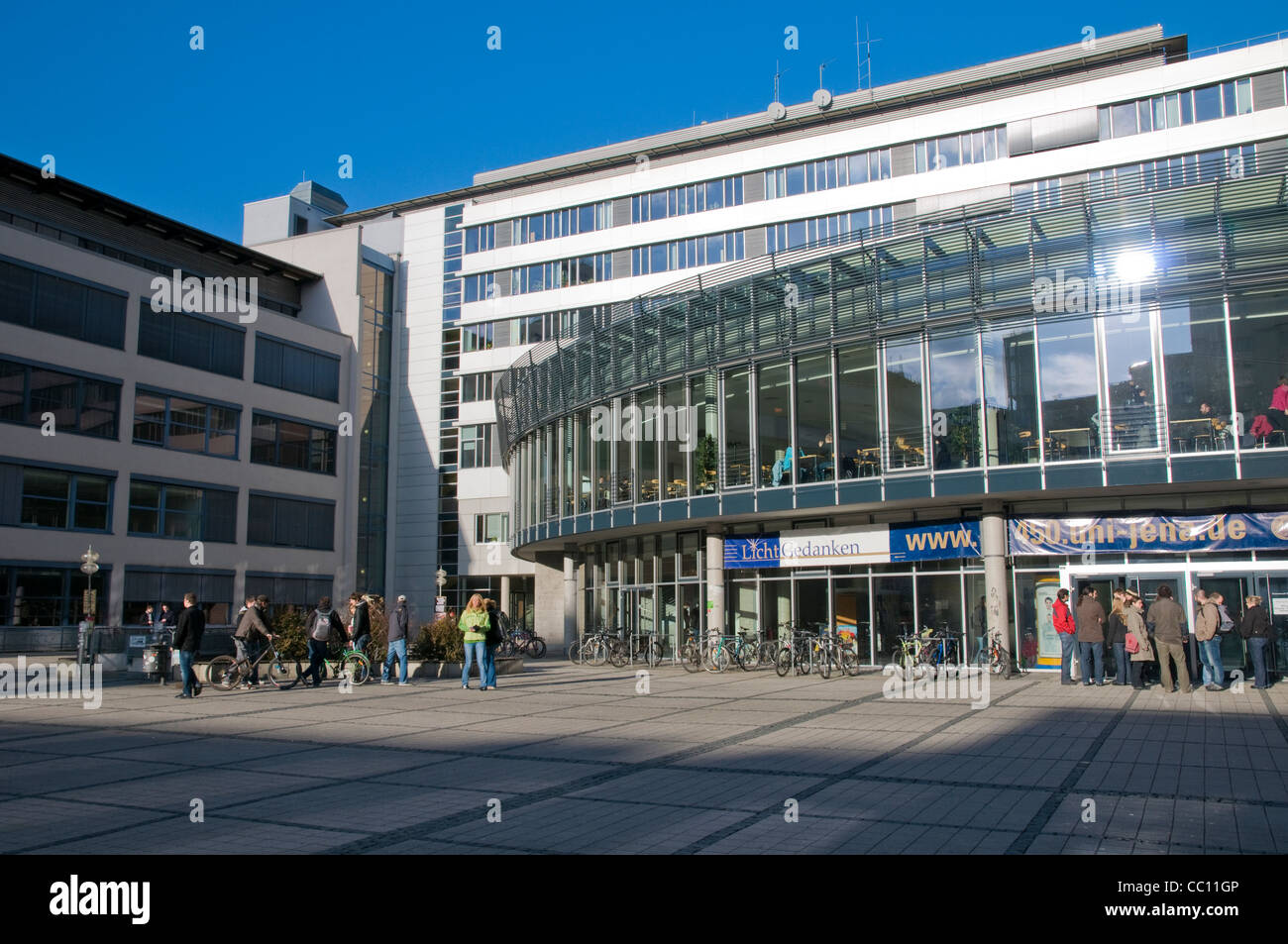Canteen of the Friedrich-Schiller university, Ernst-Abbe Square on the grounds of the former Carls-Zeiss works, Jena, Thuringia, Stock Photo