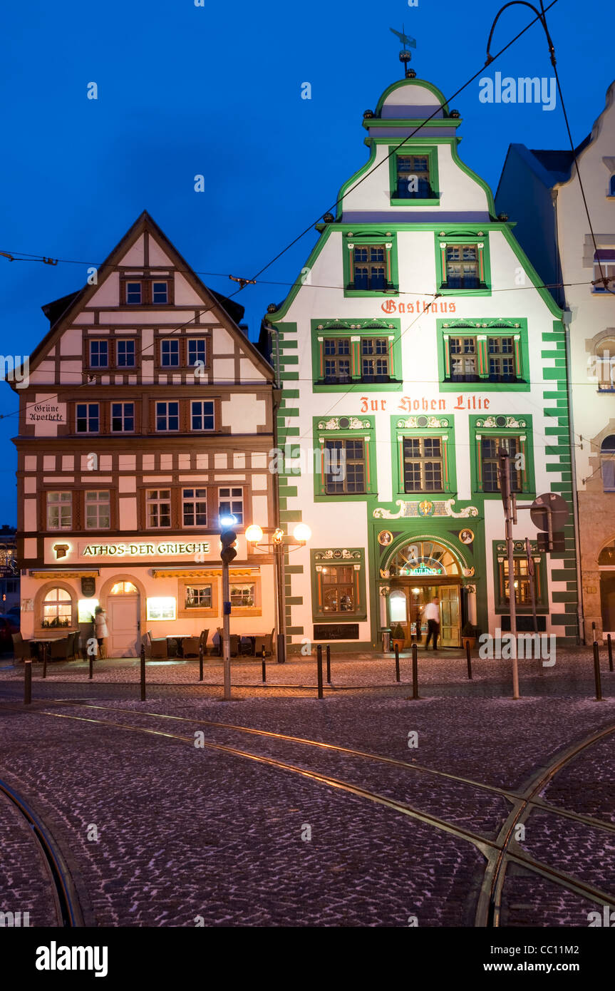 Halftimbered houses on Domplatz Square, Erfurt, Thuringia, Germany