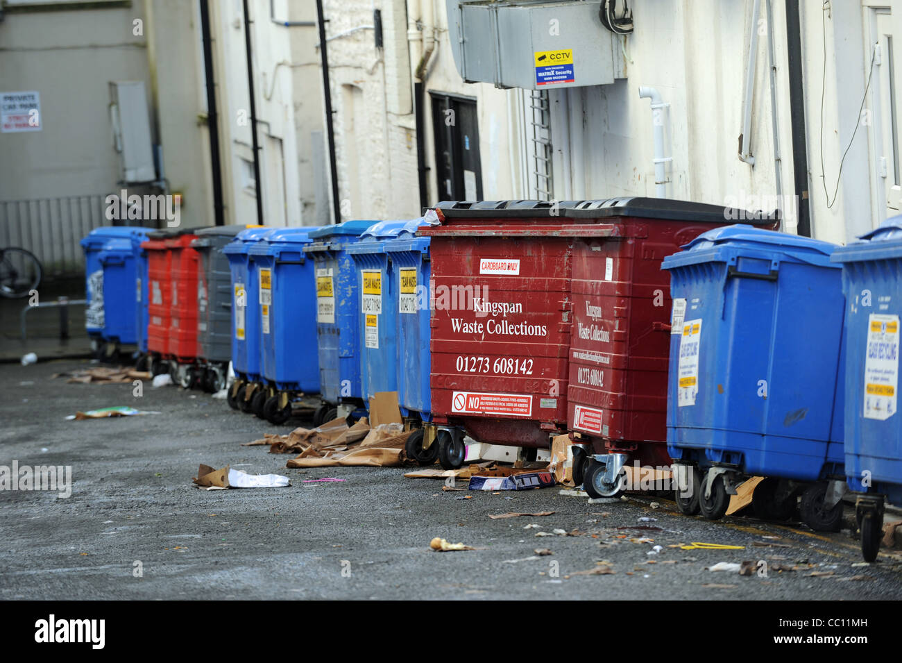 Waste collection bins in Brighton city centre UK Stock Photo Alamy