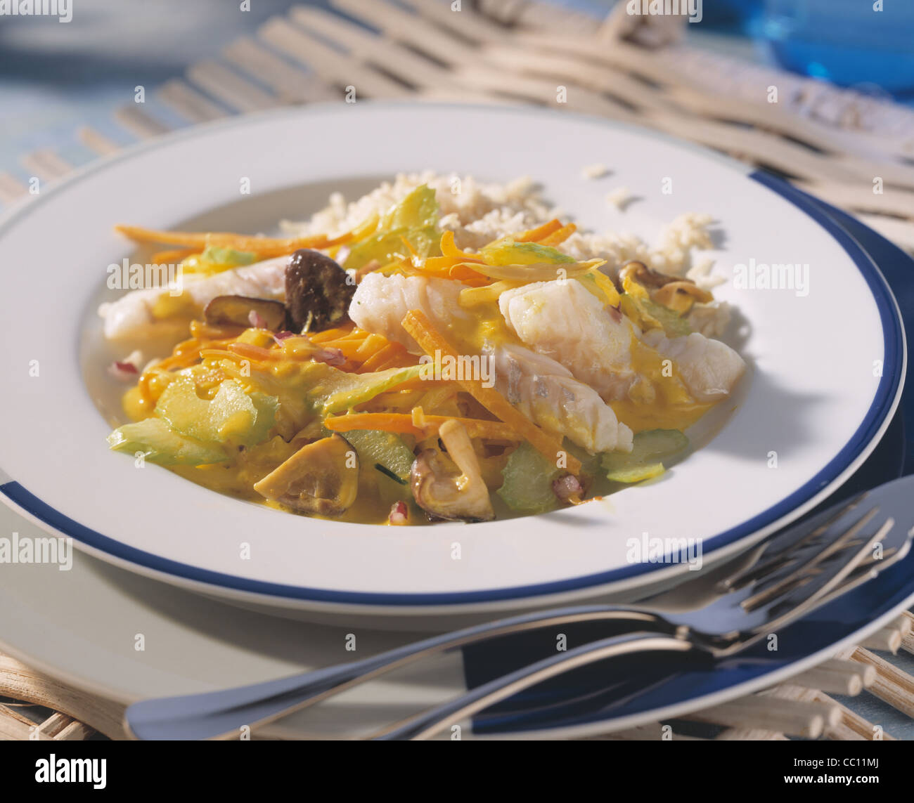 Cod Filet Asian Cod fillet with mushrooms hi-res stock photography and images - Alamy