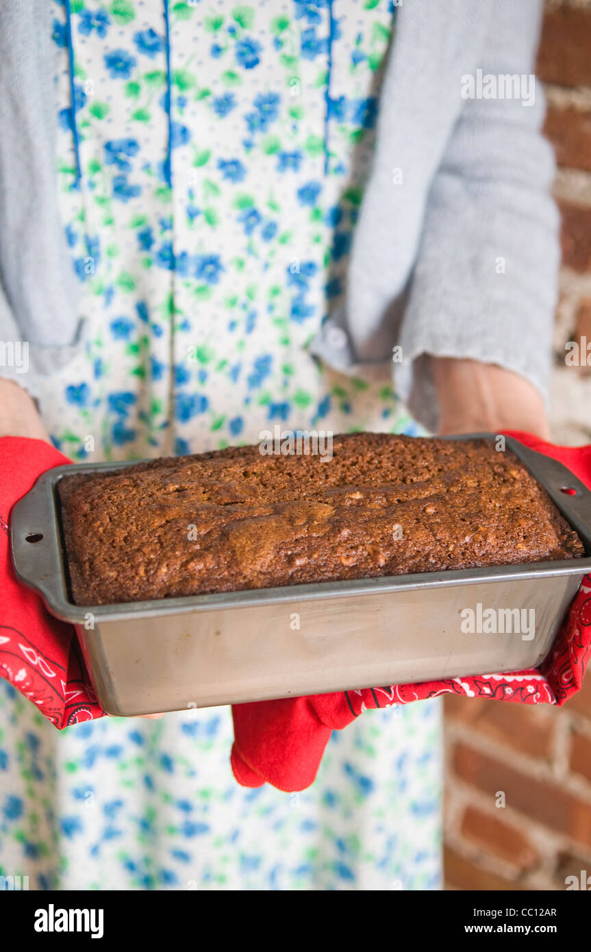 Baking Banana Bread Stock Photo